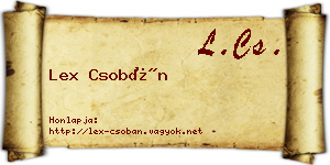 Lex Csobán névjegykártya
